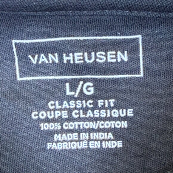 Van Heusen Mens Black Cotton Polo Shirt Classic Fit UPF Sun Control Size L - New - Picture 6 of 7